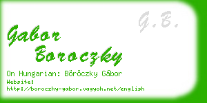 gabor boroczky business card